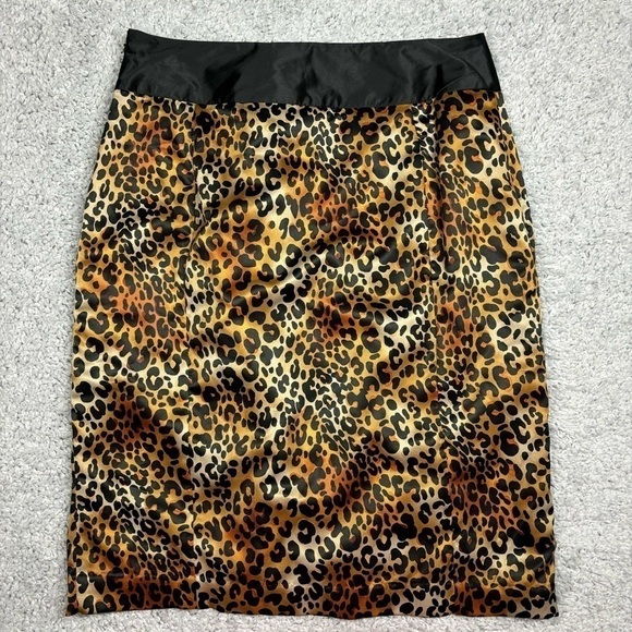 Worthington Skirt Womens 10 Leopard Print Pencil Classic Office Work Night Out - Picture 2 of 6